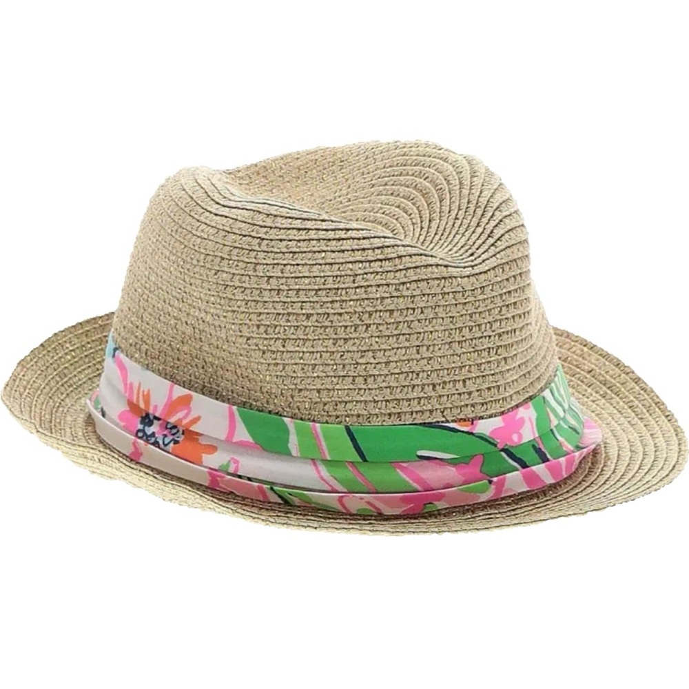 Lilly Pulitzer for Target Tan Hat with Pink and Green Band